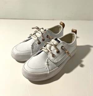 Sperry Top-Sider Crest Vibe Jr White Leather Size 9m